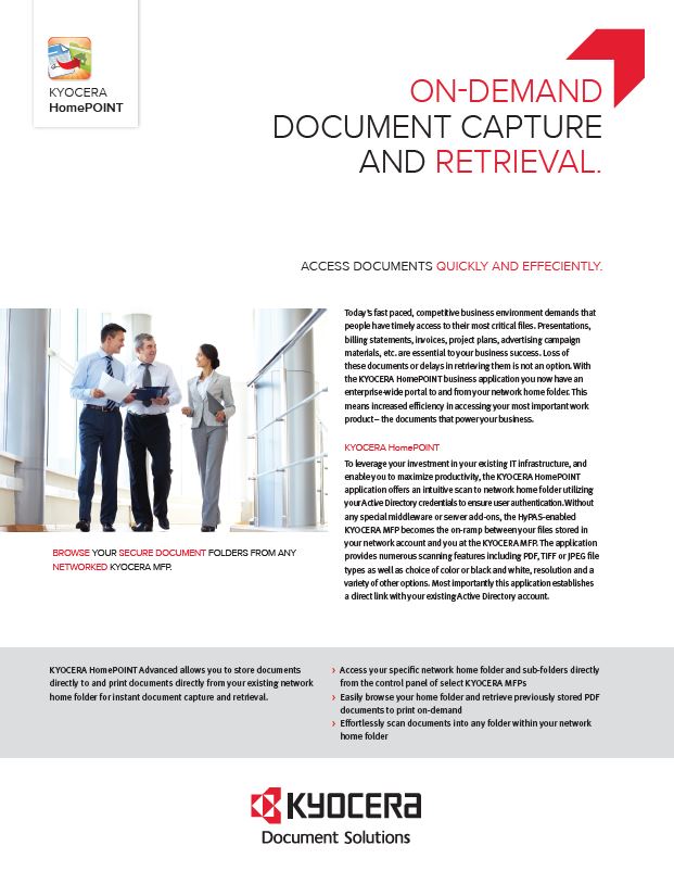 Kyocera, Software, Capture And Distribution, Homepoint Advanced, Midwest Imaging Solutions