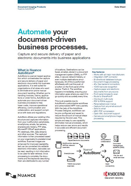 Kyocera, Software, Capture, Distribution, Nuance, Autostore, Midwest Imaging Solutions