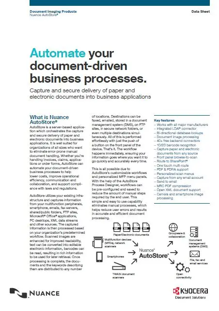 Kyocera, Software, Capture, Distribution, Nuance, Autostore, Midwest Imaging Solutions