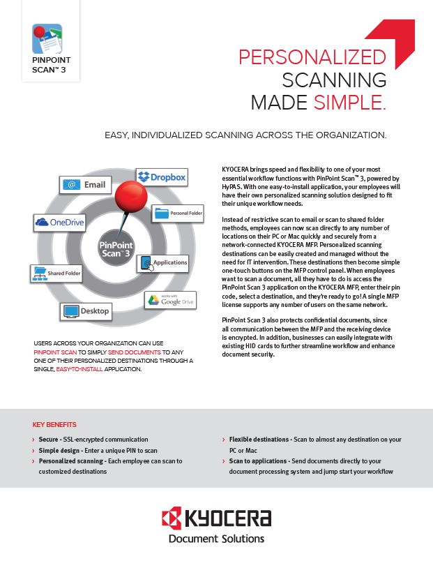 Kyocera, Software, Capture, Distribution, Pinpoint Scan 3, Midwest Imaging Solutions