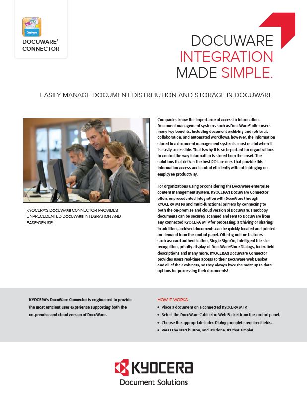 Kyocera, Software, Document Management, Docuware Connector, Midwest Imaging Solutions