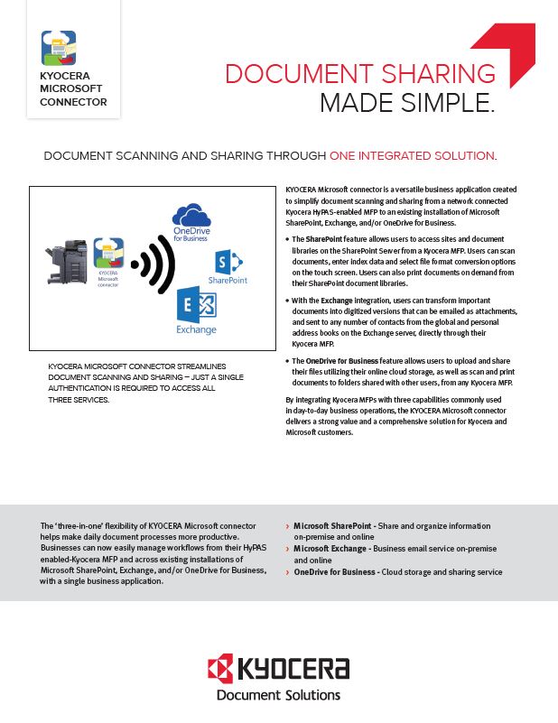 Kyocera, Software, Document Management, Kyocera, Microsoft Connector, Midwest Imaging Solutions