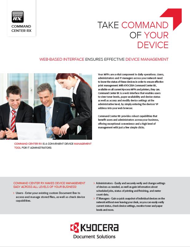 Kyocera, Software, Network, Device Management, Command Center Rx, Midwest Imaging Solutions
