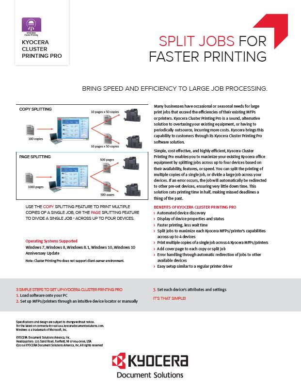 Kyocera, Software, Output Management, Kyocera Cluster Printing, Midwest Imaging Solutions